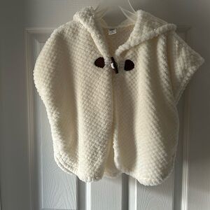 Girls Cream Cozy Poncho Sz 4T